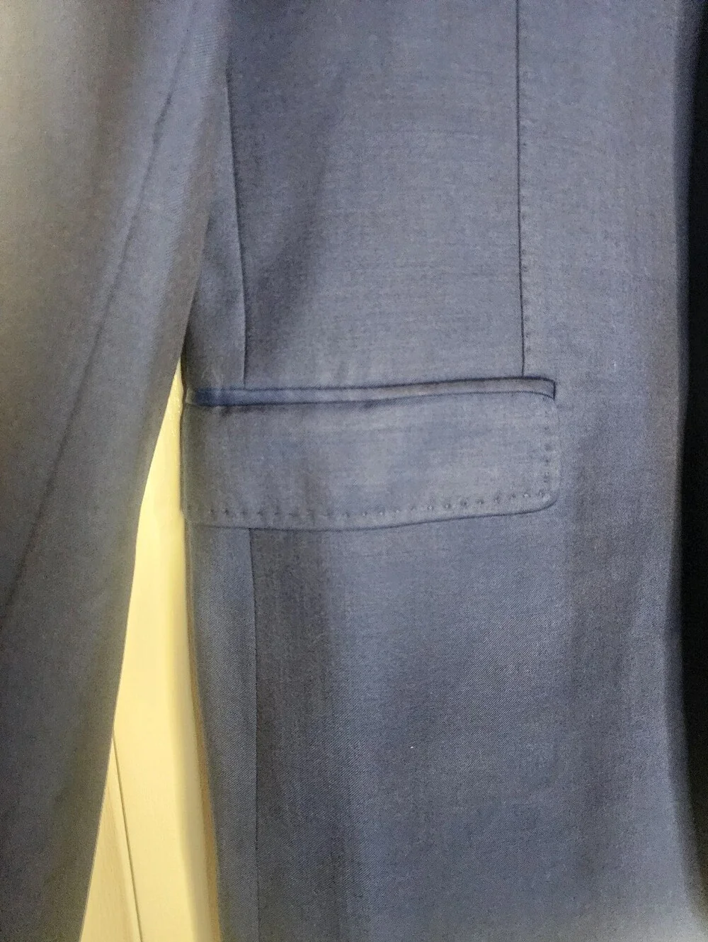Ted Baker Navy Blue Textured Sport Coat Jacket Size 44L Floral Lining